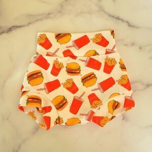 Tiny Toes 18 month Cheeseburger girls shorts bloomers high rise botoms fast food